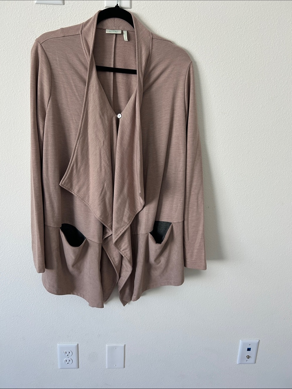 Logo Waterfall Open-Front Cardigan